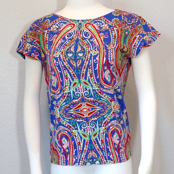 Colorful cap sleeve top 100% cotton - Picture 1 of 8